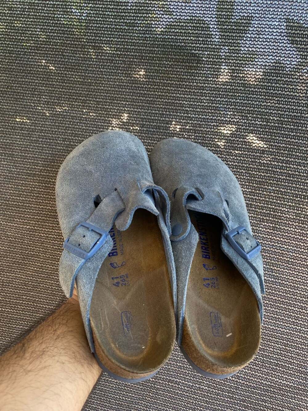 Birkenstock Boston Soft Footbed Suede Clogs in Elemental Blue women’s size 10 - Picture 3 of 7